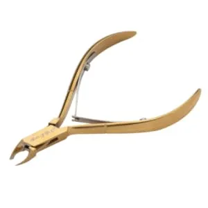 Aba Group Golden Cuticle Nippers with Two Springs 3 mm (1121) Stainless Steel Cuticle Cutter with Sharp and Smooth Cut Fine for Removing Excess - Nail scissors, nail clippers, ingrown toenails, nail pliers, nail pliers for toenails professional