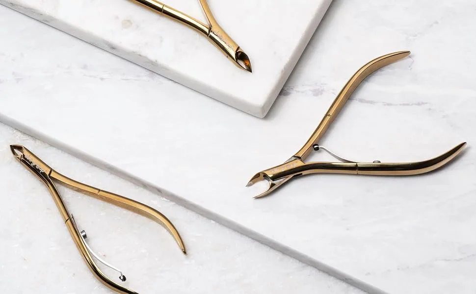 Aba Group Golden Cuticle Nippers with Two Springs 3 mm (1121) Stainless Steel Cuticle Cutter with Sharp and Smooth Cut Fine for Removing Excess - Nail scissors, nail clippers, ingrown toenails, nail pliers, nail pliers for toenails professional