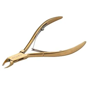 Aba Group Golden Cuticle Nippers with Two Springs 3 mm (1121) Stainless Steel Cuticle Cutter with Sharp and Smooth Cut Fine for Removing Excess - Nail scissors, nail clippers, ingrown toenails, nail pliers, nail pliers for toenails professional