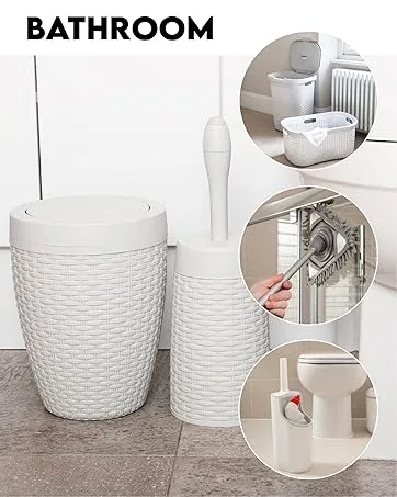 Addis Premium Soft Grip Washing Up Dish Brush With Scraper in White and Grey White and Grey Single - Addis Bathroom