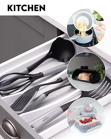 Addis Premium Soft Grip Washing Up Dish Brush With Scraper in White and Grey White and Grey Single - Addis Kitchen