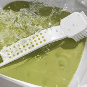 Addis Premium Soft Grip Washing Up Dish Brush With Scraper in White and Grey White and Grey Single - dish brush