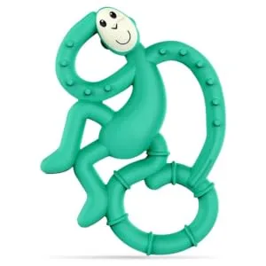 Matchstick Monkey Antimicrobial Silicone Teether Easy To Grip BPA Free 3 Months Old+ 10 cm Green Mini Monkey Green Monkey 3 Months Old+ 1 Mini Monkey Teether - MMTG2
