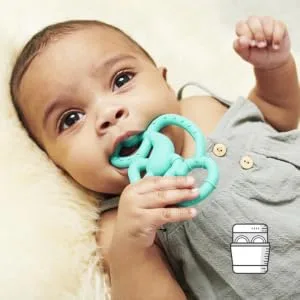 Matchstick Monkey Antimicrobial Silicone Teether Easy To Grip BPA Free 3 Months Old+ 10 cm Green Mini Monkey Green Monkey 3 Months Old+ 1 Mini Monkey Teether - MMTG3