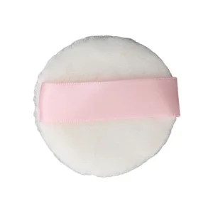 Makeup Powder Puff Small Portable Face Powder Puff 2.4 Inch Diameter Ribbon Band Raised Pile for Salon - 1410230065211-2