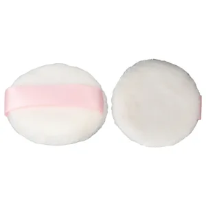 Makeup Powder Puff Small Portable Face Powder Puff 2.4 Inch Diameter Ribbon Band Raised Pile for Salon - 1410230065211-2