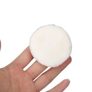 Makeup Powder Puff Small Portable Face Powder Puff 2.4 Inch Diameter Ribbon Band Raised Pile for Salon - 1410230065211-3