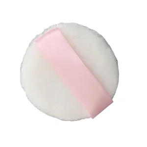 Makeup Powder Puff Small Portable Face Powder Puff 2.4 Inch Diameter Ribbon Band Raised Pile for Salon - product information 20