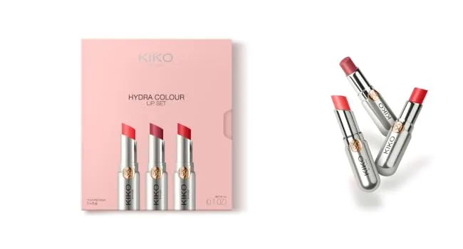 KIKO Milano Hydra Colour Lip Set 01 Kit Containing 3 Coloured Lip Balms With Hydrating Properties - Hydra Colour Lip Set