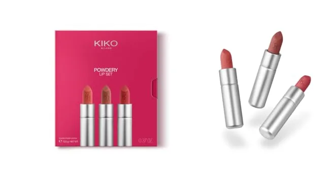 KIKO Milano Hydra Colour Lip Set 01 Kit Containing 3 Coloured Lip Balms With Hydrating Properties - Powdery Lip Set