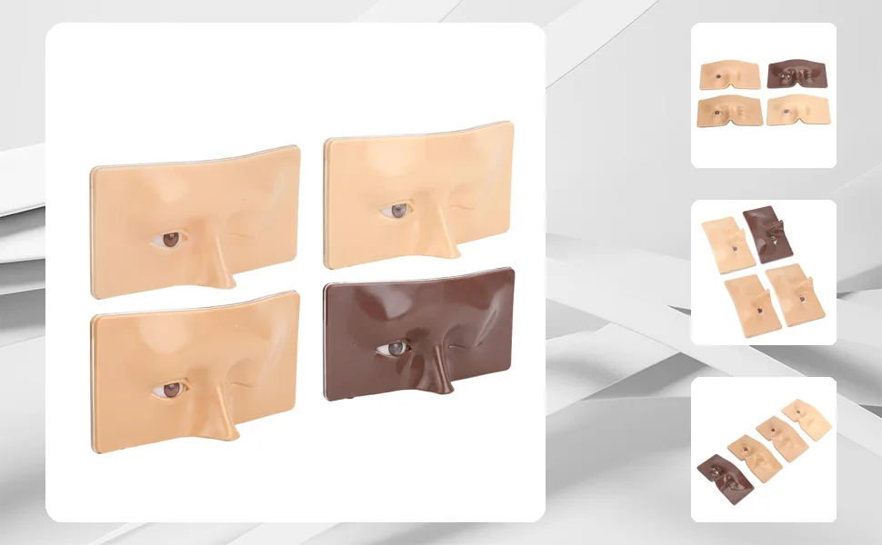 4 Sets Eye Makeup Practice Board Reusable Easy Coloring Simulation Skin Texture Eye Closing 3D Eye Makeup Practice Board - 1416230058111-1