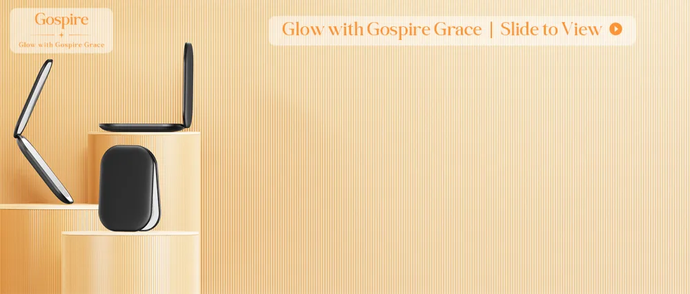 Gospire Lighted Travel Makeup Mirror With Light and Magnification 3X Magnification Rechargeable Small Mirror with Three-color Adjustable Light Led Mini Mirror for Purse - Black - gospire