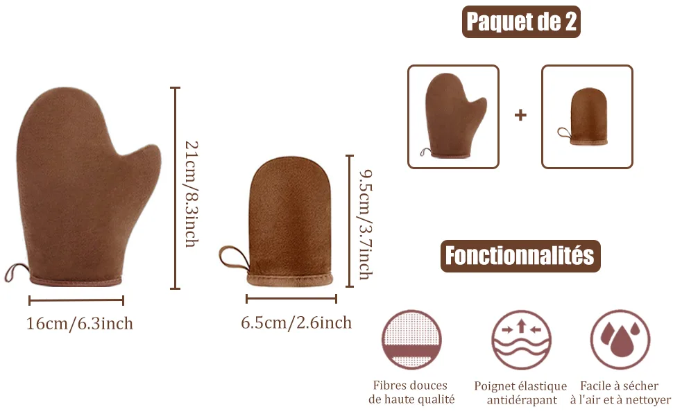 LATRAT Self-Tanning Applicator Glove for Face and Body Double-Sided Reusable Self-Tanning Gloves - Self-Tanning Applicator Glove