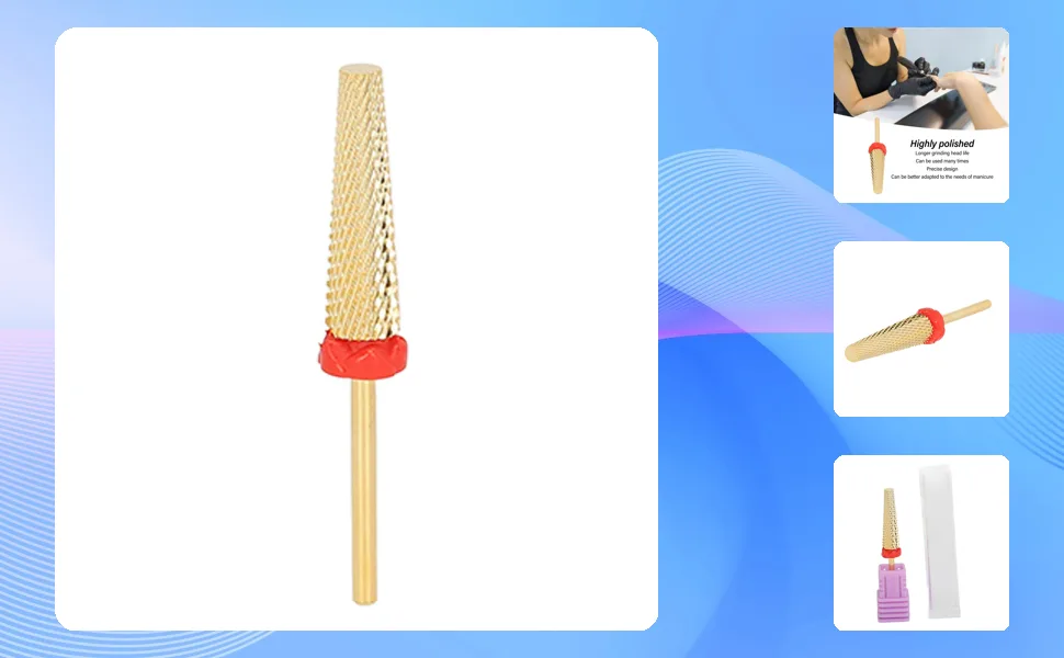 Tungsten Carbide Nail Bit for Manicure Pedicure Quick Efficient Grinding Versatile Nail Care Tool with Cuticle Cleaning Nail Callus Repair (132#-F) - 1414230065511-1