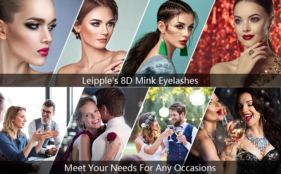 Leipple False Eyelashes 7 Pairs - Professional Reusable 8D Lashes - Natural Wispy Thick Fluffy Fake Eyelashes Faux Eyelashes (G02) - product information 28