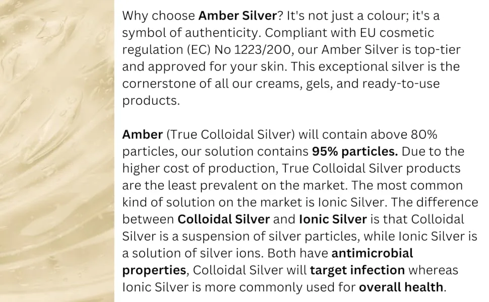 New & Improved Formula - Nature's Greatest Secret All Natural Antibacterial Cream with 81% Premium Quality Colloidal Silver 100g - AMBER