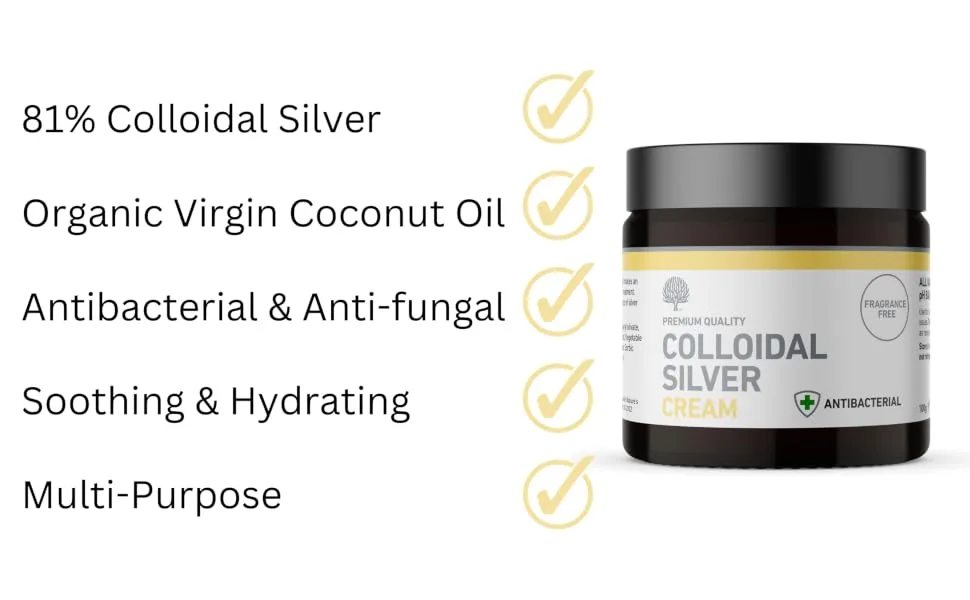 New & Improved Formula - Nature's Greatest Secret All Natural Antibacterial Cream with 81% Premium Quality Colloidal Silver 100g - product information 5