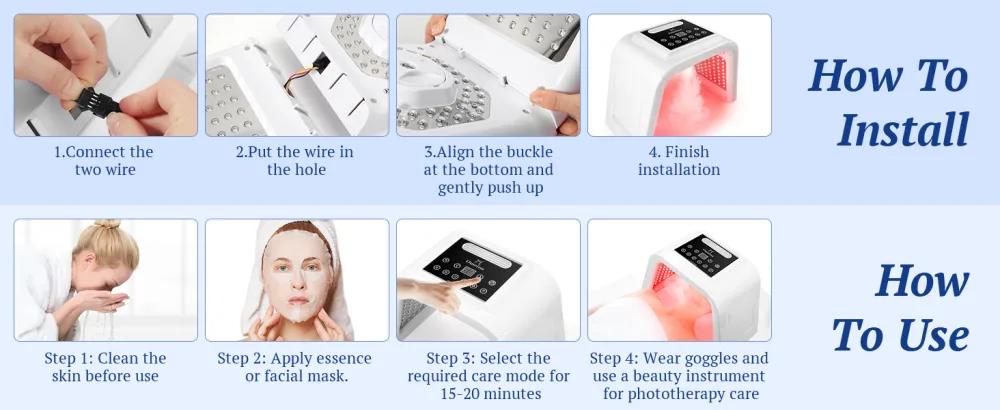 LED Face Light Therapy Mask: Spray Function LED Face Mask - 6 Colors LED Mask Light Therapy for Anti-Wrinkle Skin Care - led light mask