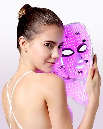 LED Face Light Therapy Mask: Spray Function LED Face Mask - 6 Colors LED Mask Light Therapy for Anti-Wrinkle Skin Care - Light Therapy Mask