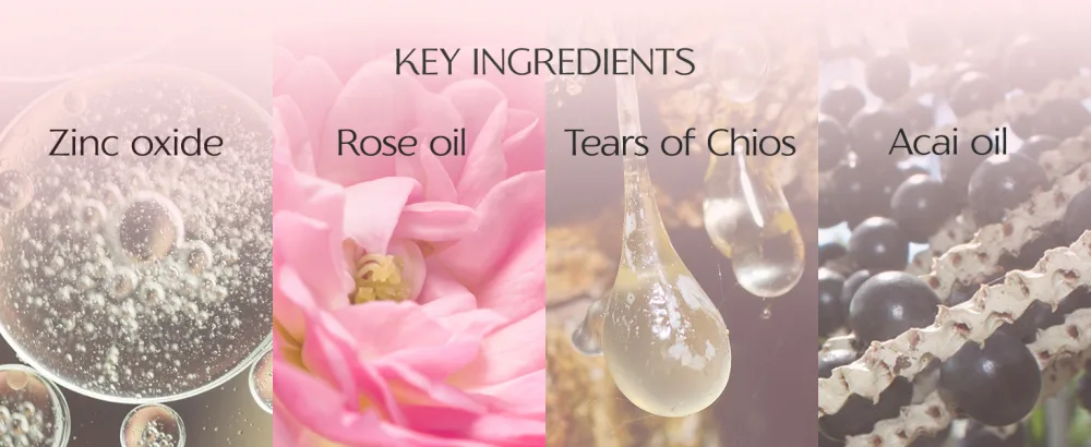 Alteya Organic Rose Otto Face Sunscreen Bio Damascena SPF25 50ml - Certified Organic - Broad spectrum - Sheer tint - key ingredients