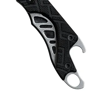 Kershaw Cinder Multi-Function Folding Pocketknife (1025) 1.4 Inch 3Cr13 Stonewashed Blade Manual Opening Liner Lock Bottle Opener Keychain Carry Black Glass-Filled Nylon Handle 0.9 oz - durable handles, knife handles, handle features, knife handle types, pocketknife handle