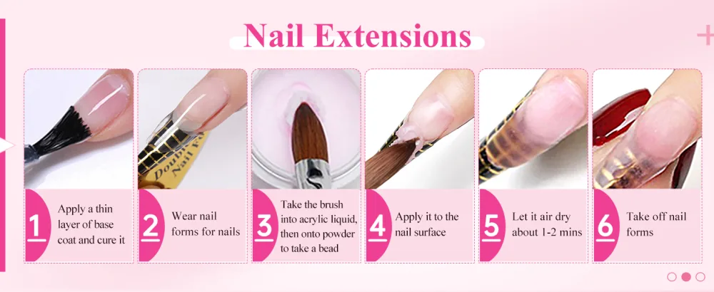 Acrylic Nail Kit with Nail Drill: Acrylic Powder Clear Pink White Acrylic Nail Set - Nail Extension Kits Full Set - Acrylic Nail Kit