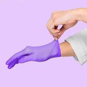 Meditrade Nitrile Examination Gloves - Medium Powder Free Hypoallergenic Heavy Duty Long Cuff Ambidextrous Disposable for Any Sector Bulk Buy (Large) (Violet) - Meditrade
