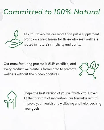Complex Triple Action Formula - Iron Glycinate + Iron Citrate + Iron Gluconate and Non-Acid Vitamin C with Ginger for Maximum Absorption - Max Potency - Premium Ingredients - Vegan - Made in The UK - Committed to 100% Natural Vital Haven