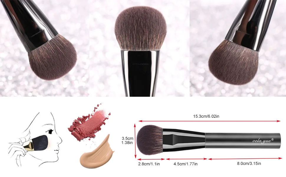 Vela.Yue Face Cheek Contour Brush Smooth Blush Foundatoin Makeup Brush - product information 5