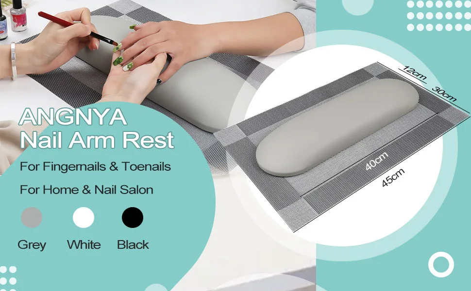 Nail Arm Rest with Mat Nail Cushion Hand Rest Professional Nail Tech Arm Rest Stand Manicure Hand Pillow for Nail Techs (White) - nail arm rest