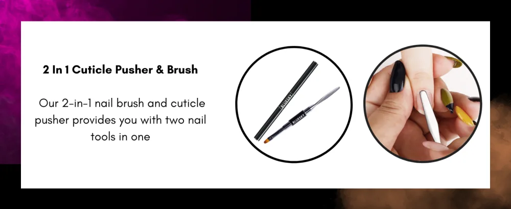 Bluesky 2 in1 Nail Brush & Pusher - 2 in1