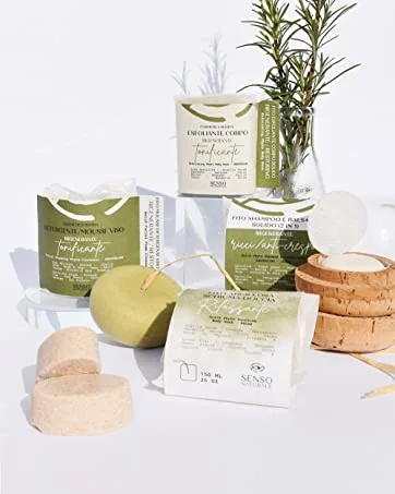 SENSO NATURALE Solid cleansing mousse - turmeric apricot oil - sensitive face makeup remover sensitive skin - vegan natural concentrate - corresponds to 300ml liquid - Senso Naturale