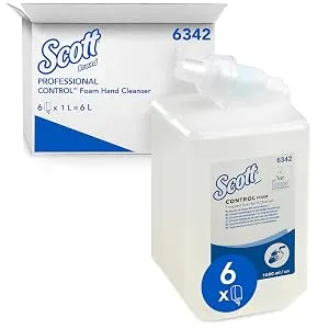 Scott Control Foam Frequent Use Hand Cleanser 6342 - Unscented Foaming Hand Soap - 1 Litre Clear Hand Wash Refill (1 Litre total) - 6342