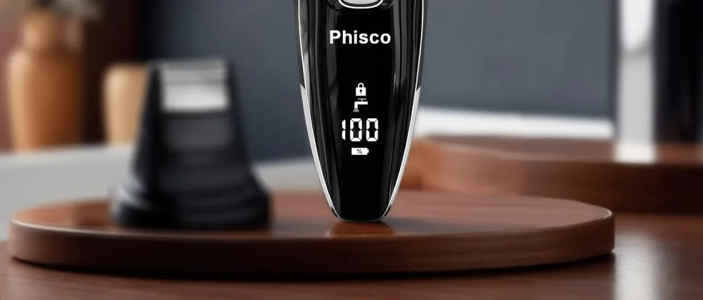 Phisco Waterproof Replacement Blades for Electric Electric Razors - Compatible with RMS8112 Set of 3 Quick-Charge Wet/Dry Use Silver - Phisco Logo, Brand Identity