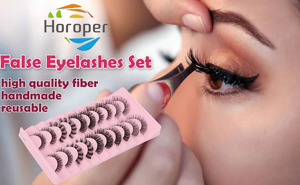 False Eyelashes 10 Pairs Reusable Fake Eyelashes Set DD Curl Thickness Multilayer False Lashes for Lady Girl Comfortable and Lightweight Fake Eyelashes - product information 19