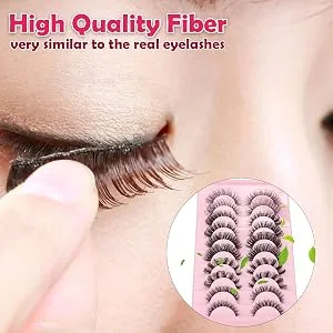 False Eyelashes 10 Pairs Reusable Fake Eyelashes Set DD Curl Thickness Multilayer False Lashes for Lady Girl Comfortable and Lightweight Fake Eyelashes - product information 22