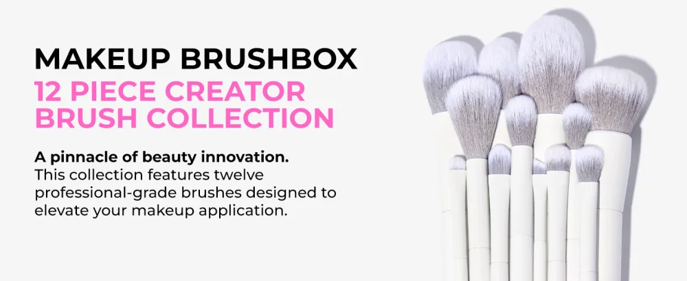 ISOCLEAN Makeup Brushes 12 Piece Creator Brush Collection with Brush Box MUA Professional Grade Makeup Brushes for Foundation Eyebrows Eyeliner Eyelids Eye Shadow Powder Concealer Highlighter - 12 piece creator brush