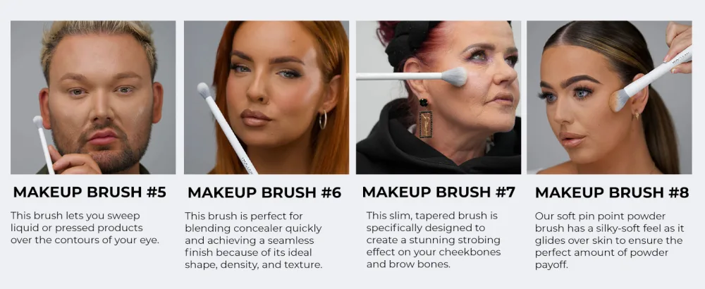 ISOCLEAN Makeup Brushes 12 Piece Creator Brush Collection with Brush Box MUA Professional Grade Makeup Brushes for Foundation Eyebrows Eyeliner Eyelids Eye Shadow Powder Concealer Highlighter - ISOCLEAN Makeup Brushes