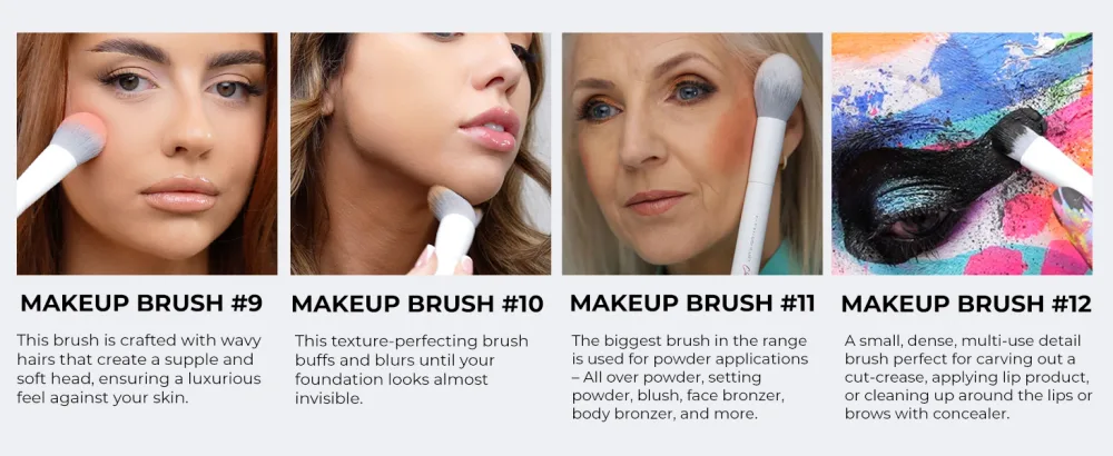 ISOCLEAN Makeup Brushes 12 Piece Creator Brush Collection with Brush Box MUA Professional Grade Makeup Brushes for Foundation Eyebrows Eyeliner Eyelids Eye Shadow Powder Concealer Highlighter - ISOCLEAN Makeup Brushes