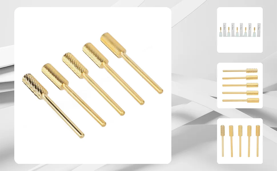 Nail Grinding Barrel Bits Durable 5 Pieces Nail Drill Barrel Bits Multifunctional Grinding Head for Nail Beginners for Home - 1414230034711-1