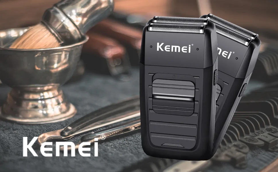 kemei Men's Reciprocating Cordless Razor Razor Electric Rechargeable Razor Precision Beard Sideburn Trimmer Razors Twin Blade Multifunction Grooming Razor - 1102
