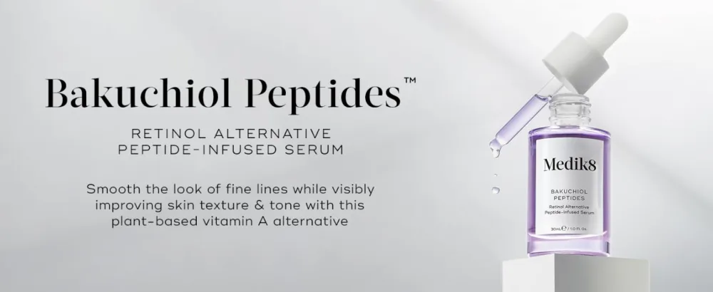 Medik8 Bakuchiol Peptides - Retinol Alternative Peptide-Infused Serum - 1.25% Bakuchiol - Plant-Based Retinol Alternative - 30ml - Bakuchiol Peptides