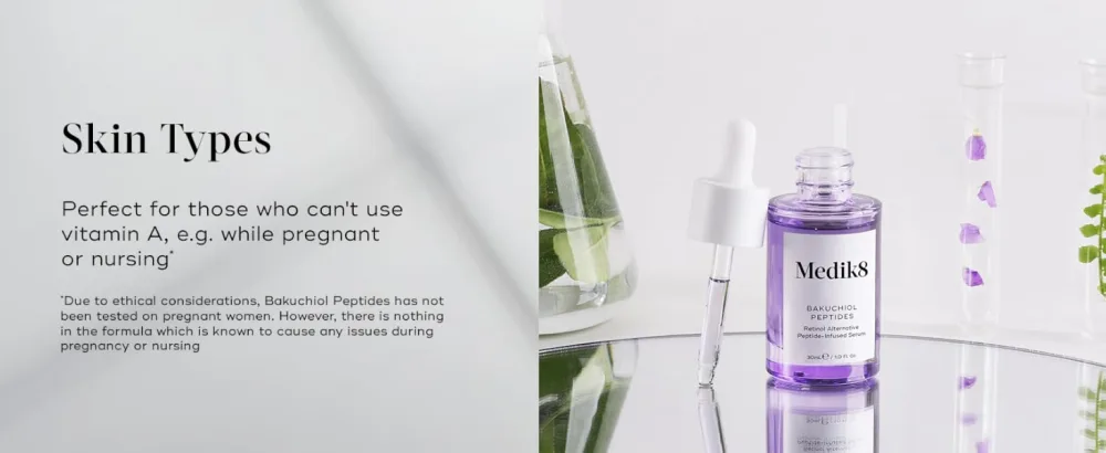 Medik8 Bakuchiol Peptides - Retinol Alternative Peptide-Infused Serum - 1.25% Bakuchiol - Plant-Based Retinol Alternative - 30ml - Skin Types