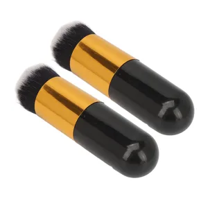 Chubby Cosmetic Brush Chubby Blending Cosmetic Brush Black Golden Soft Nylon Fiber Professional for Travel - 1410230067211-2