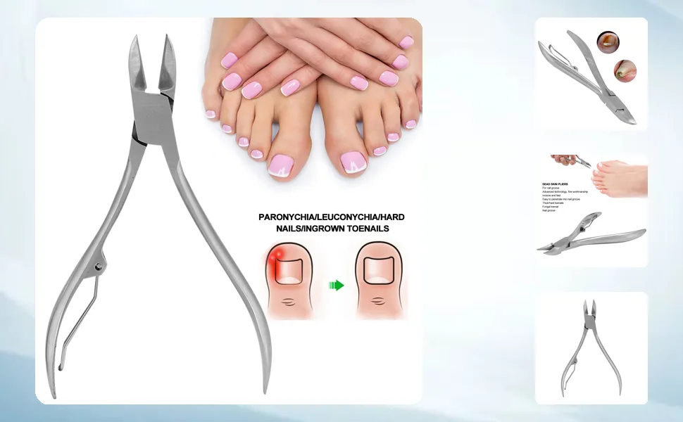 Curved Cuticle Trimmer Cuticle Remover Pedicure Pliers Stainless Steel Clipper Portable Manicure Tool for Nails Toenails - 1411190036111-1