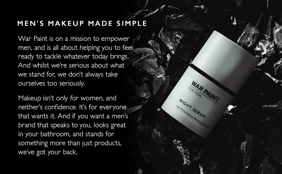 Warpaint for Men Skincare Range - Night Serum - Revitalise Smooth and Hydrate - Night Serum