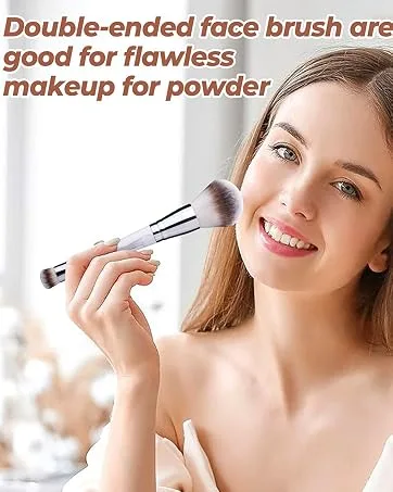 Double Ended Makeup Brush Two-In-One Makeup Brush for Creating a Gorgeous Foundation Brush for Liquid Makeup Brochas Para Maquillaje Patrick Ta Blush Foundation Makeup Brush Blush Brush - dense foundation brush