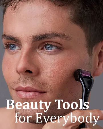 Inge Derma Roller | Derma Roller | 0.5mm 540 Titanium Needle Roller - man using derma roller