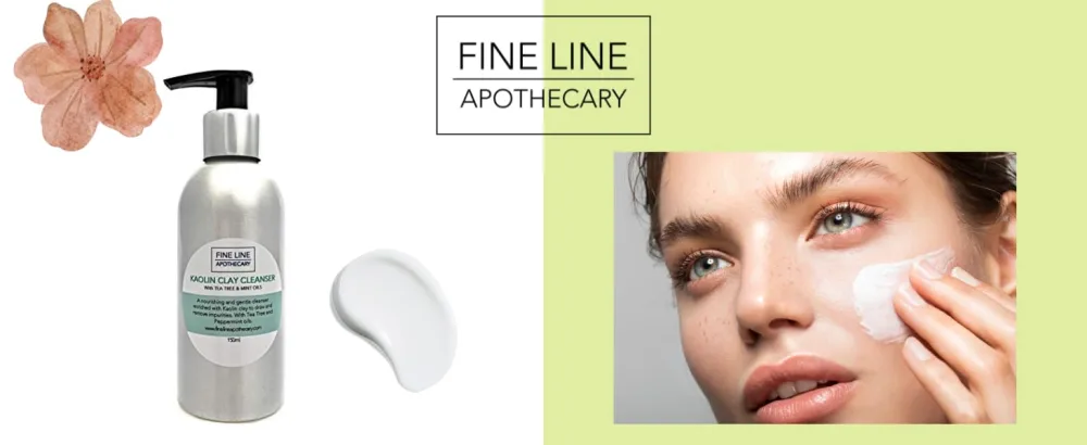 Fine Line Apothecary - 99% Natural - Clay Cleansing Lotion - Kaolin Clay Tea Tree Mint. Gently Cleanse Hydrate. pH 5.5 Sensitive Skin.150ml - product information 3