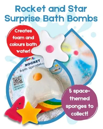 The Bean People - Childrens Surprise Egg Bath Bomb - bath bombs with surprise inside, surprise bath bombs for kids, rocket bath bombs for kids,